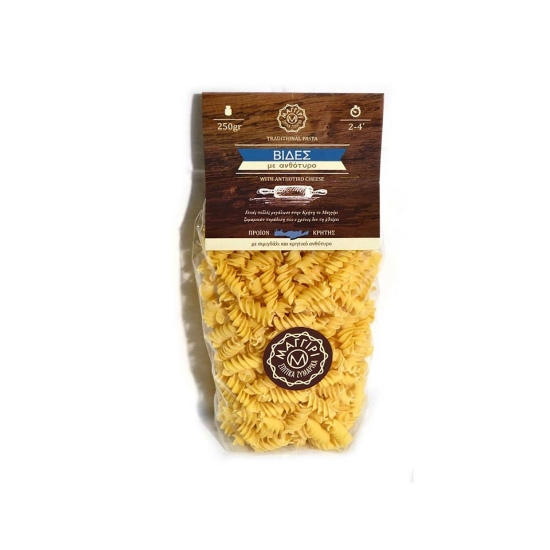 Authentic Cretan Handmade Pasta Fusilli with Anthotiro Cheese – Maggiri 400g 