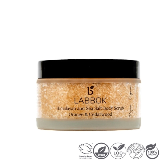 Labbok Double Salt Body Scrub Orange and Cedarwood 200ml